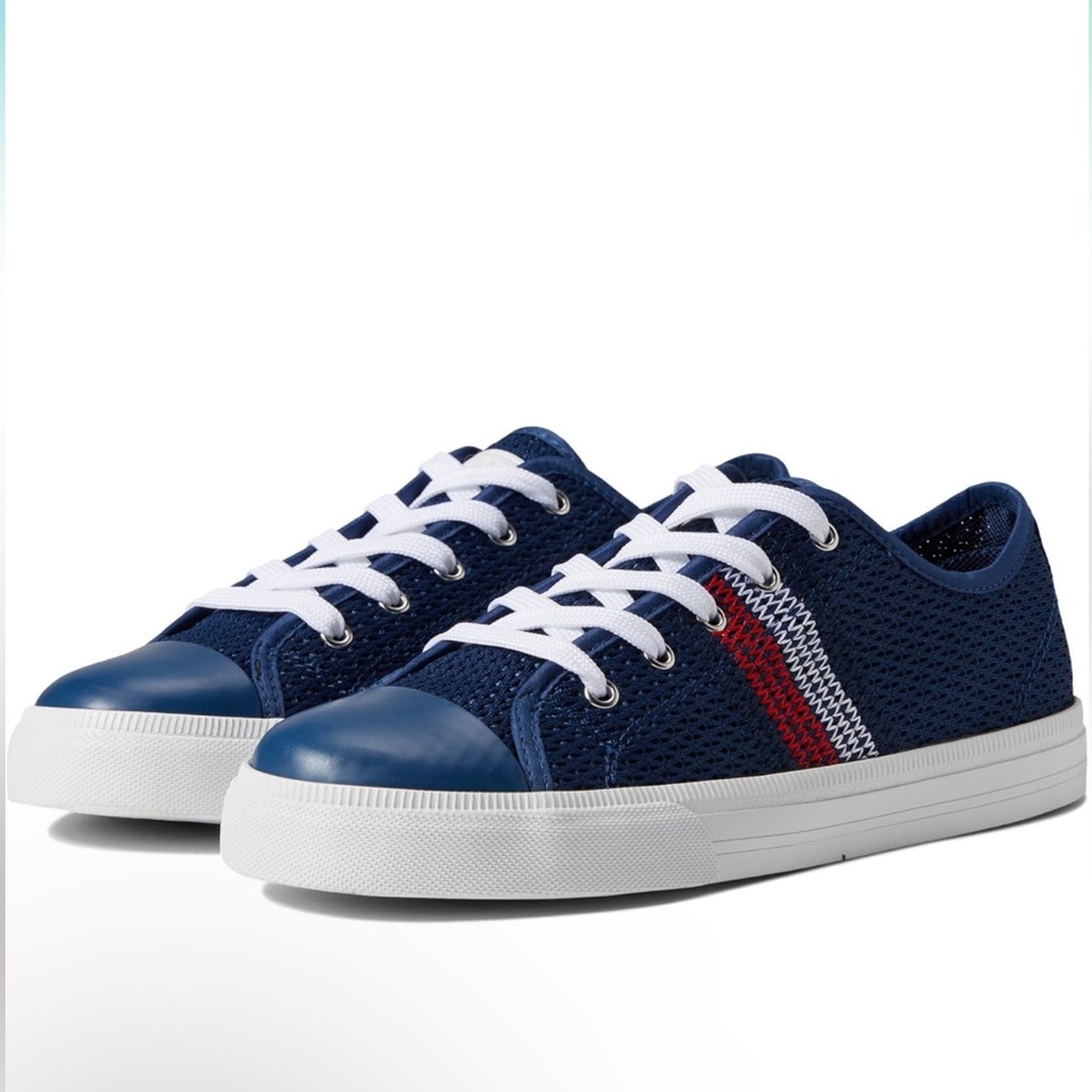 NEW Tommy Hilfiger Men's Lev Shoes in Navy Blue with Red/White Accents - Size 11